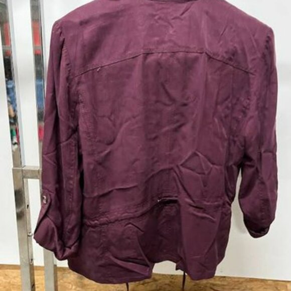 White House Black Market Burgundy Utility Jacket – Size 10 - Picture 2 of 5